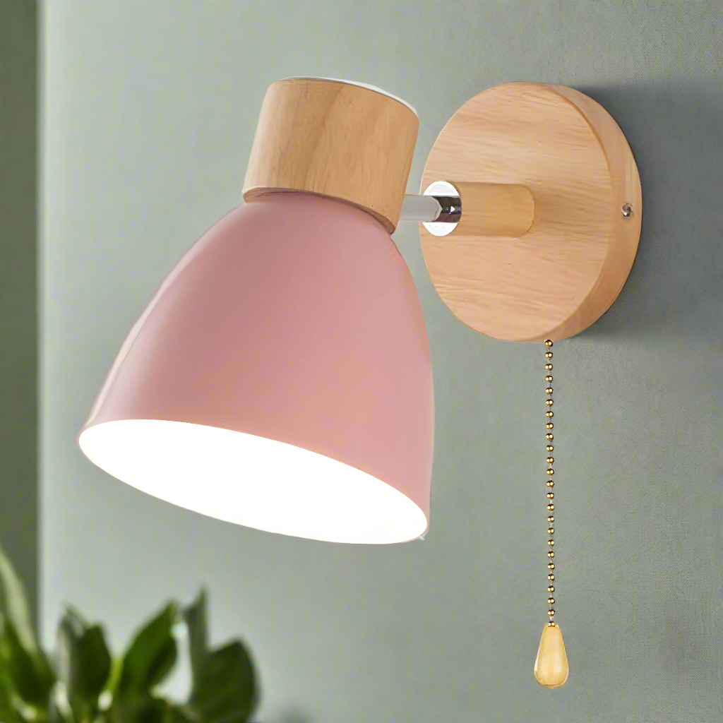 Wall light with a pull-cord switch