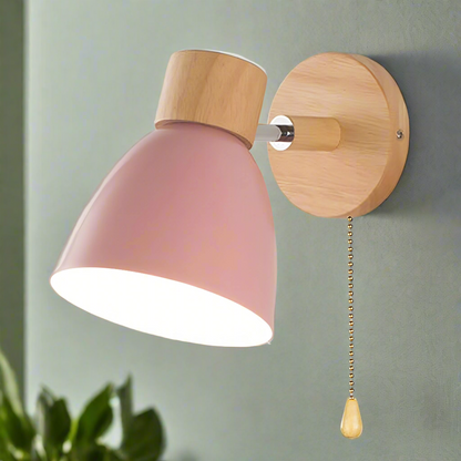Wall light with a pull-cord switch