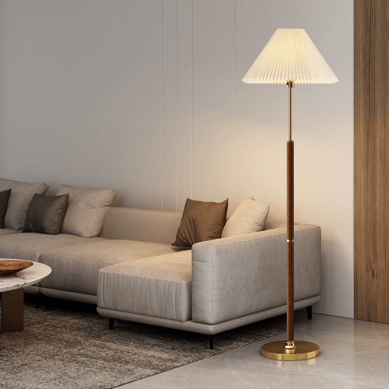 Lampa podłogowa E27 z papierowym kloszem, oświetlenie 3–5 m²