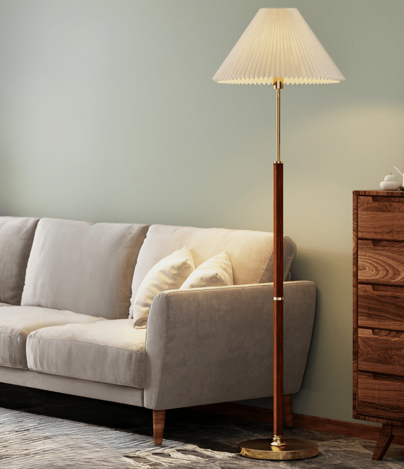 Lampa podłogowa E27 z papierowym kloszem, oświetlenie 3–5 m²