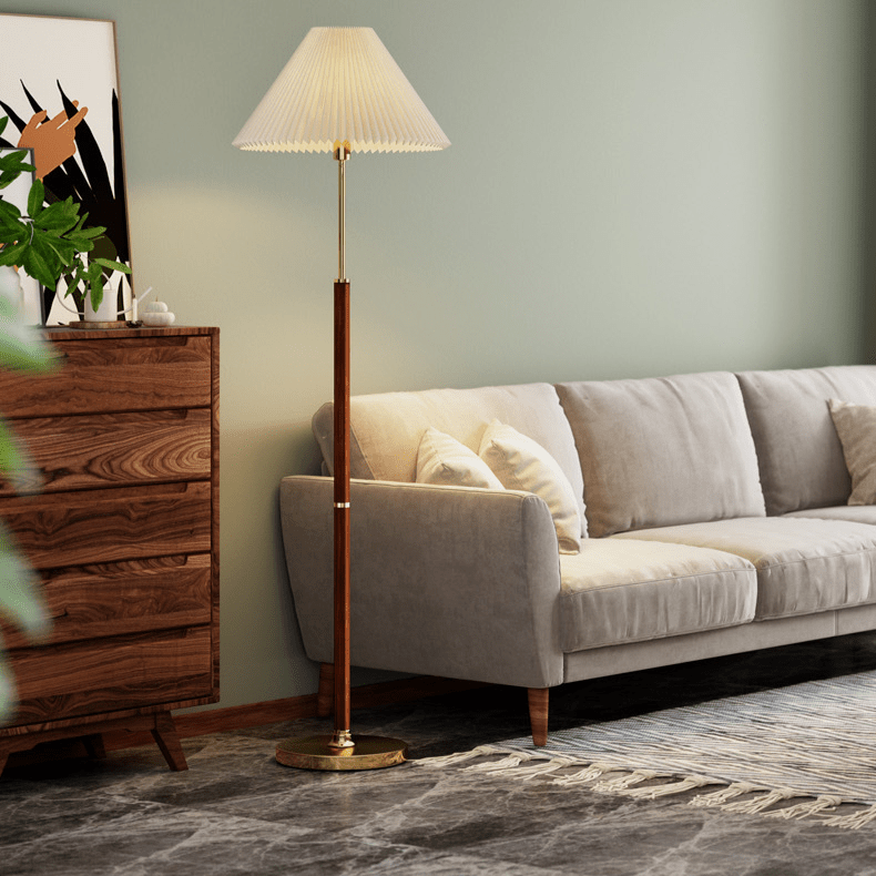 Lampa podłogowa E27 z papierowym kloszem, oświetlenie 3–5 m²