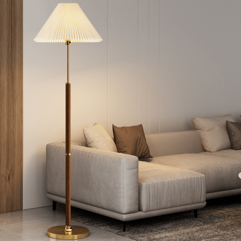 Lampa podłogowa E27 z papierowym kloszem, oświetlenie 3–5 m²