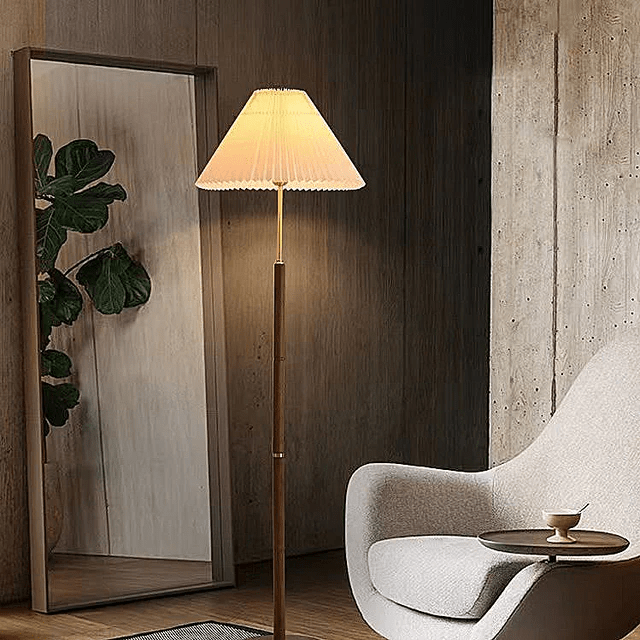 Lampa podłogowa E27 z papierowym kloszem, oświetlenie 3–5 m²