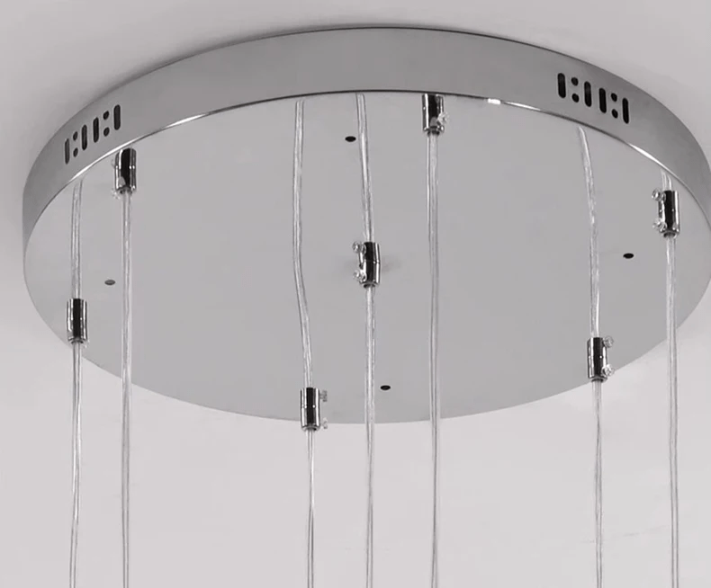 Żyrandol schodowy LED wielopoziomowy z funkcją ściemniania i pilotem