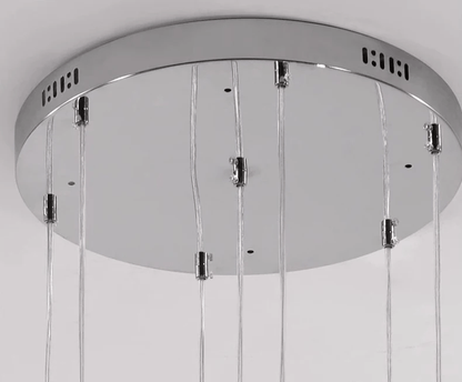 Żyrandol schodowy LED wielopoziomowy z funkcją ściemniania i pilotem