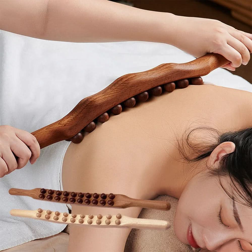 Drewniany Przyrząd do Masażu Gua Sha z Ergonomicznym Kształtem do Użytku Domowego i Sportowego