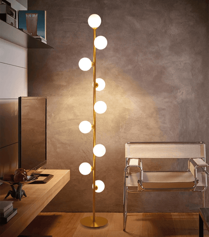 Lampa podłogowa G9 z szklanym kloszem, oświetlenie 5–10 m² do wnętrz