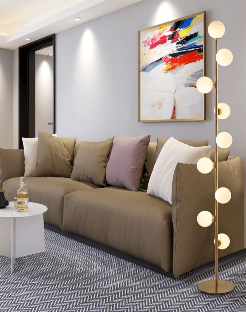 Lampa podłogowa G9 z szklanym kloszem, oświetlenie 5–10 m² do wnętrz