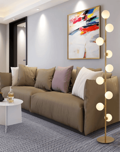 Lampa podłogowa G9 z szklanym kloszem, oświetlenie 5–10 m² do wnętrz