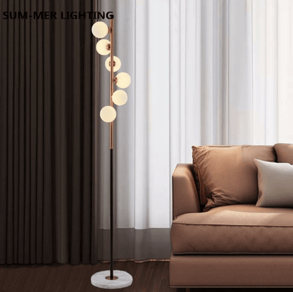 Lampa podłogowa G9 z szklanym kloszem, oświetlenie 5–10 m² do wnętrz