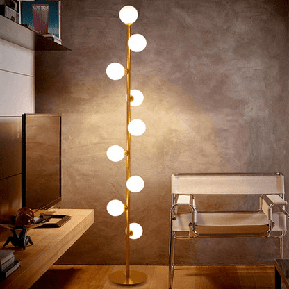 Lampa podłogowa G9 z szklanym kloszem, oświetlenie 5–10 m² do wnętrz