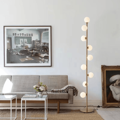 Lampa podłogowa G9 z szklanym kloszem, oświetlenie 5–10 m² do wnętrz