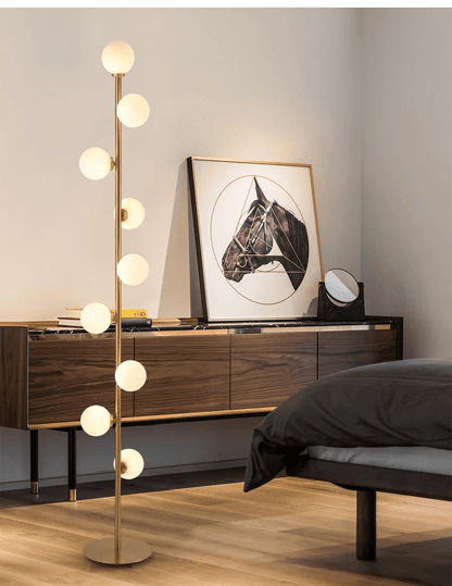 Lampa podłogowa G9 z szklanym kloszem, oświetlenie 5–10 m² do wnętrz