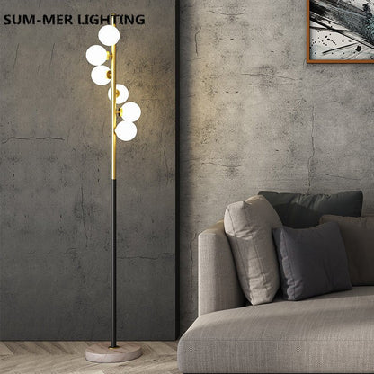 Lampa podłogowa G9 z szklanym kloszem, oświetlenie 5–10 m² do wnętrz