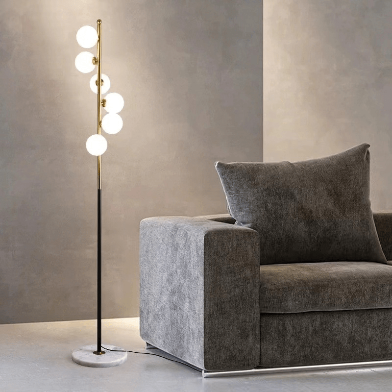 Lampa podłogowa G9 z szklanym kloszem, oświetlenie 5–10 m² do wnętrz