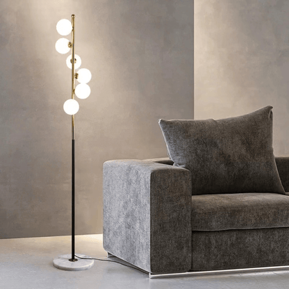 Lampa podłogowa G9 z szklanym kloszem, oświetlenie 5–10 m² do wnętrz