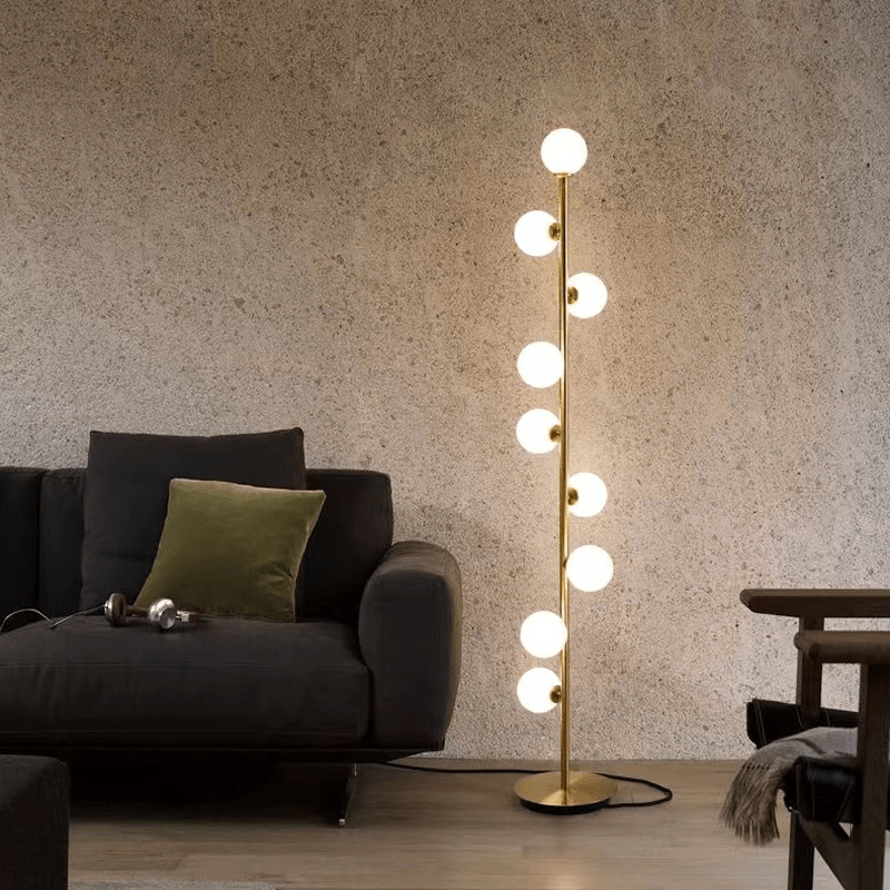 Lampa podłogowa G9 z szklanym kloszem, oświetlenie 5–10 m² do wnętrz