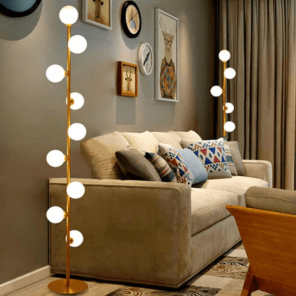 Lampa podłogowa G9 z szklanym kloszem, oświetlenie 5–10 m² do wnętrz