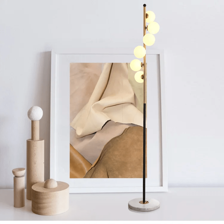 Lampa podłogowa G9 z szklanym kloszem, oświetlenie 5–10 m² do wnętrz