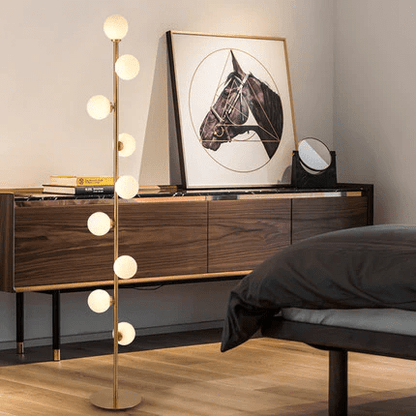 Lampa podłogowa G9 z szklanym kloszem, oświetlenie 5–10 m² do wnętrz