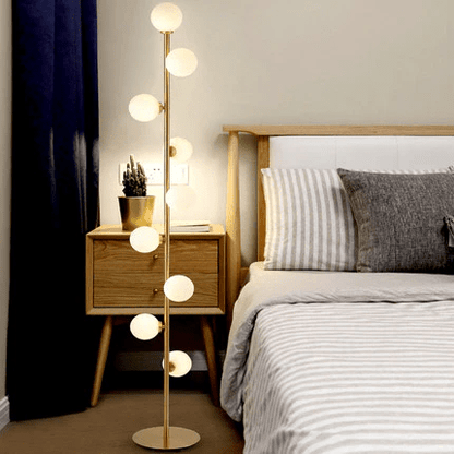 Lampa podłogowa G9 z szklanym kloszem, oświetlenie 5–10 m² do wnętrz