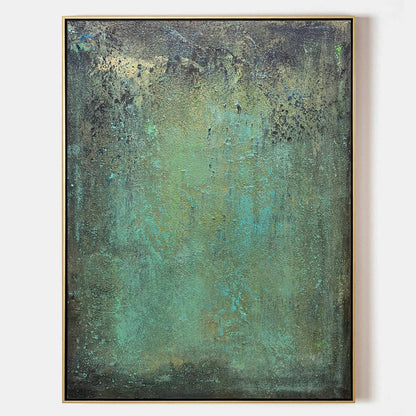 Tableau abstrait patine verte