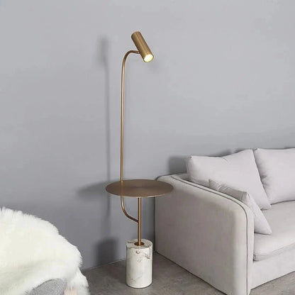 Lampa podłogowa ze stolikiem pomocniczym