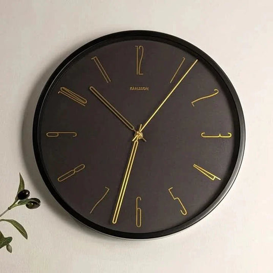 Zegar ścienny czarno-złoty 35 cm