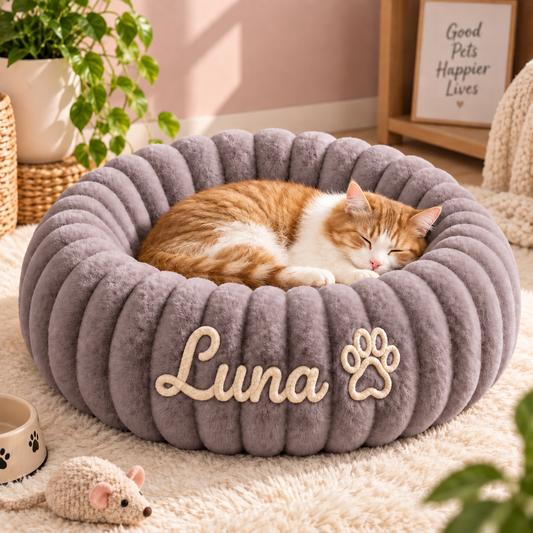 Coussin rond pour chat