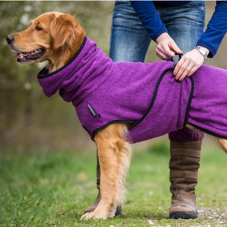 Peignoir pour chien à capuche
