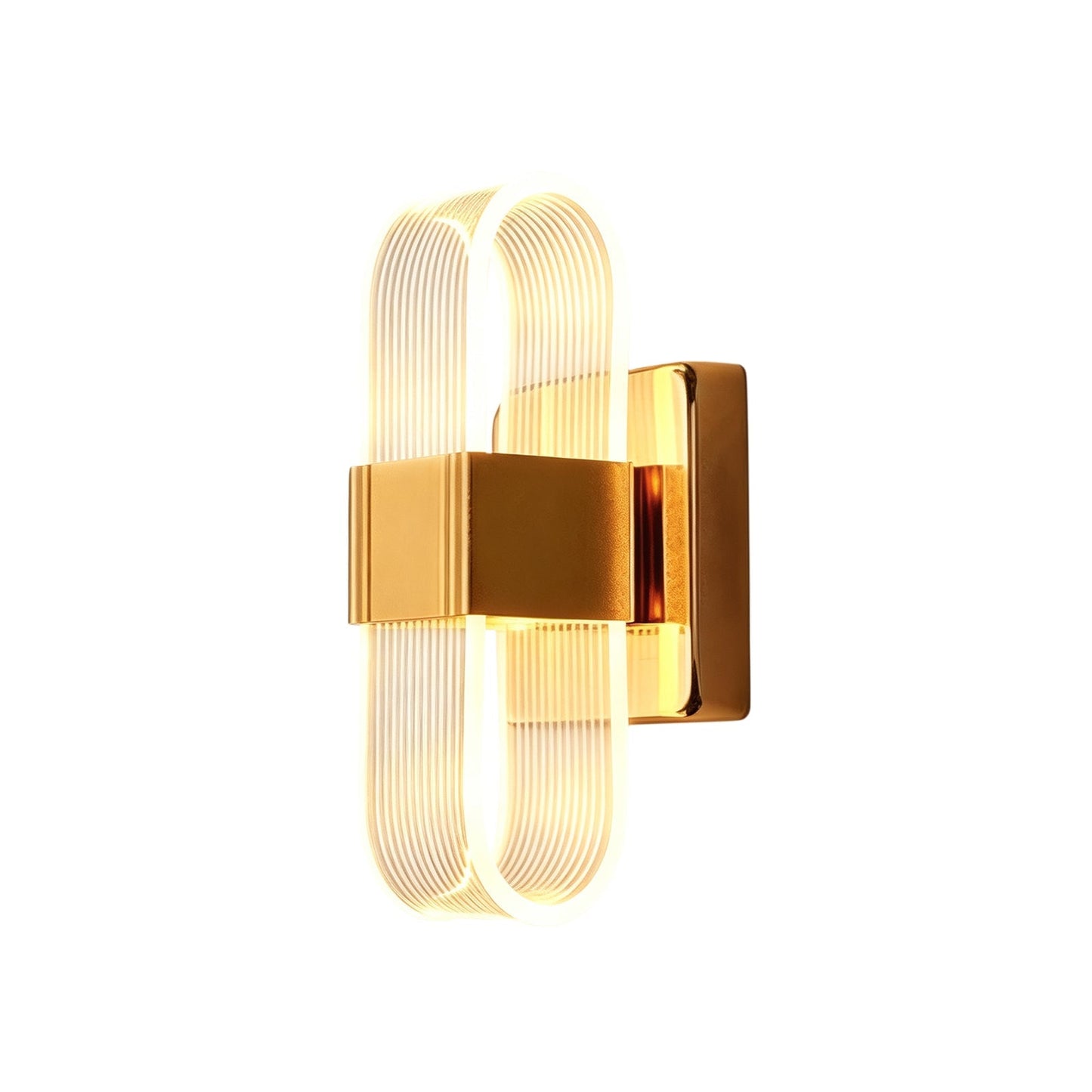 LED wall light with a ribbed shade