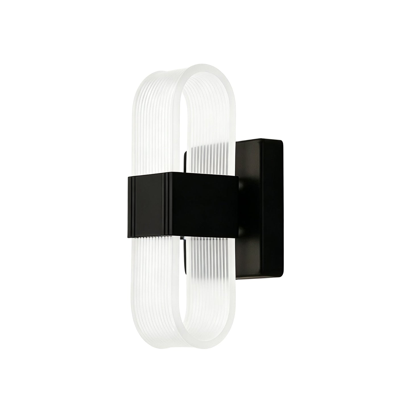 LED wall light with a ribbed shade