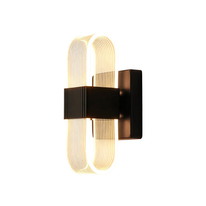 LED wall light with a ribbed shade