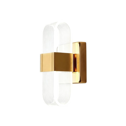 LED wall light with a ribbed shade