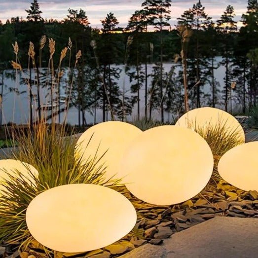 Lampa Ogrodowa LED z Efektem Kamiennej Bryły, Pilotem i Zmianą Kolorów