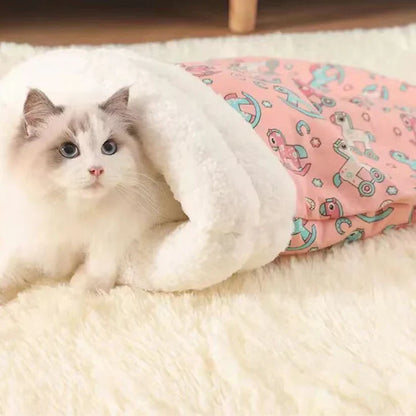 Cat sleeping bag bed