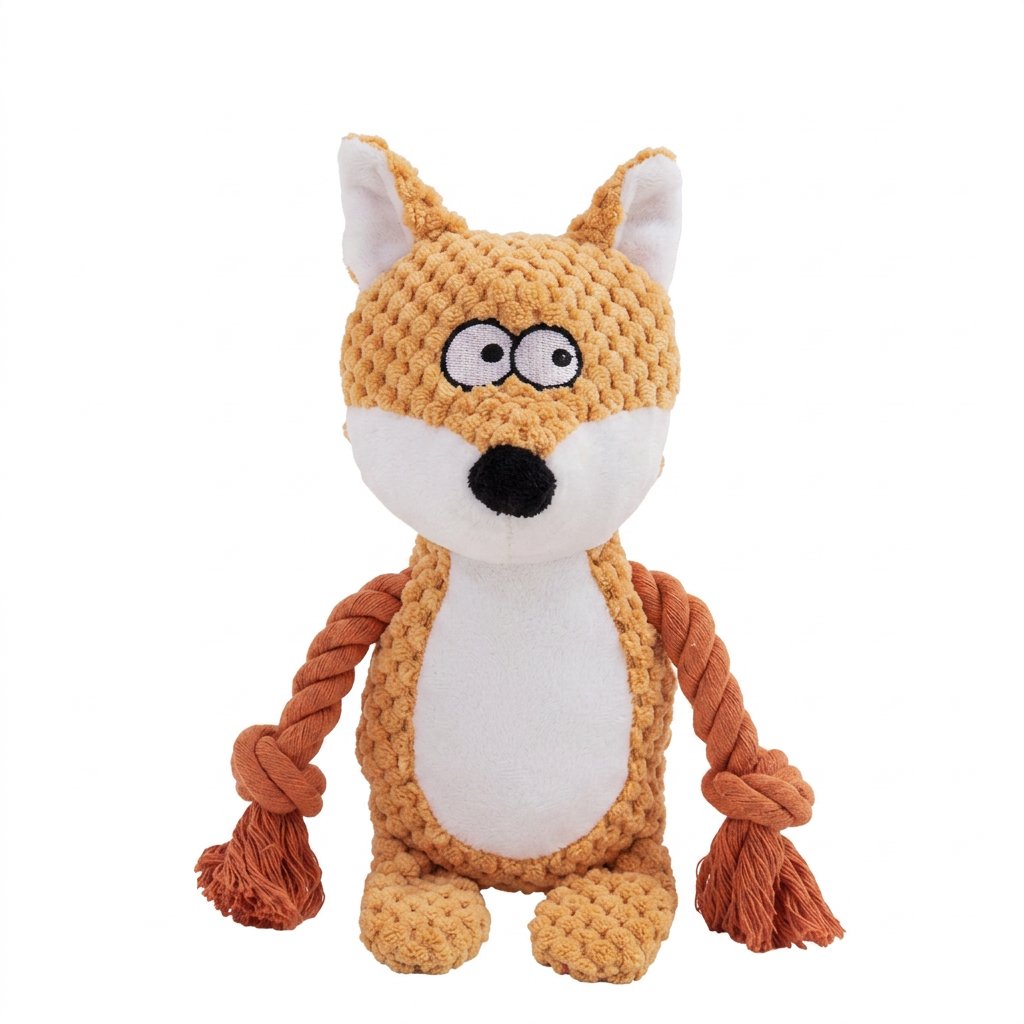 Jouet en peluche pour chien avec corde