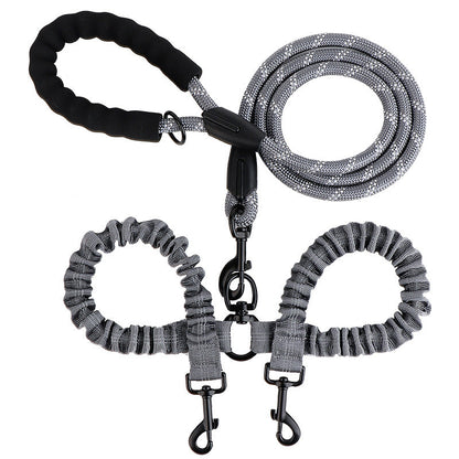 Double leash for two dogs