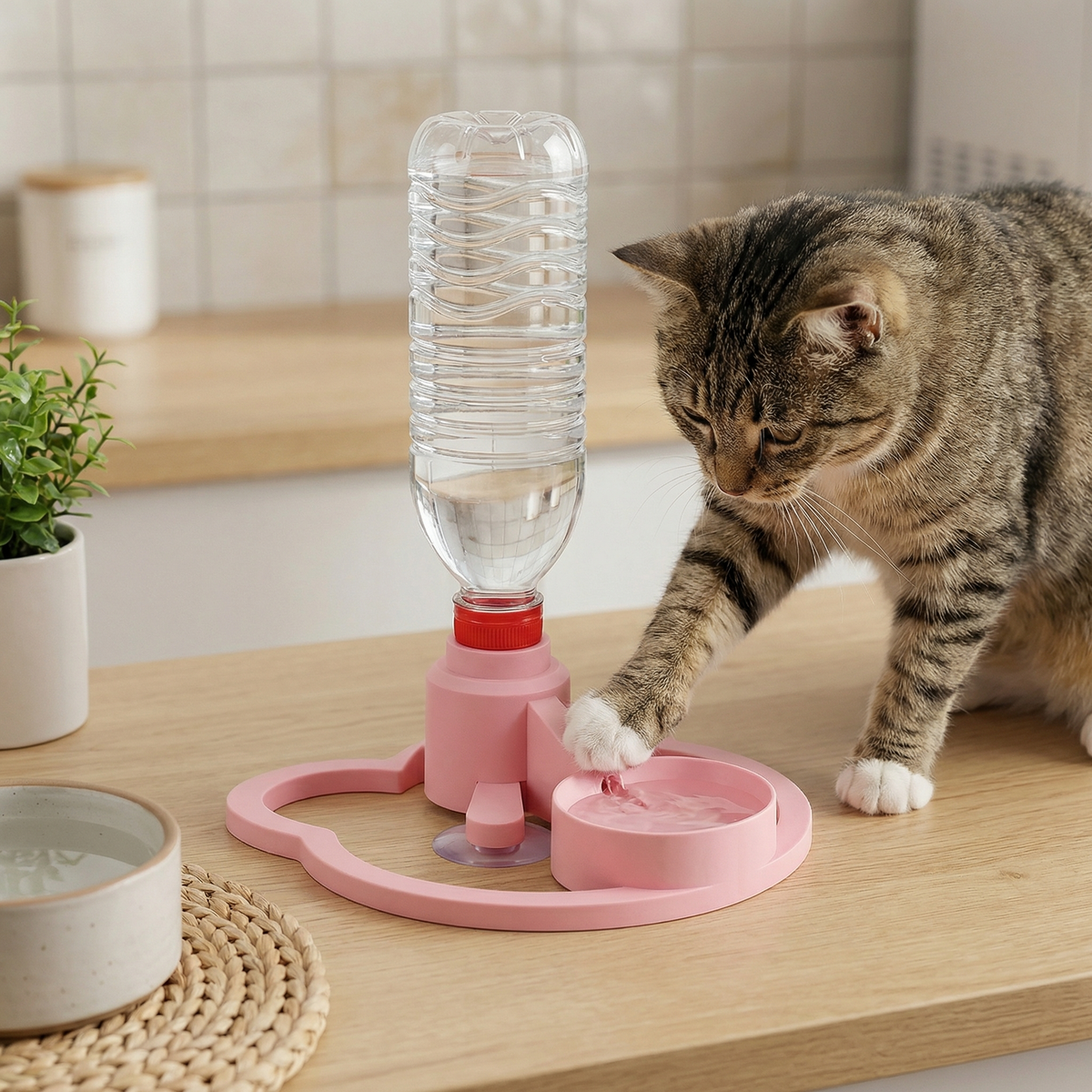 Gravity-fed pet water dispenser
