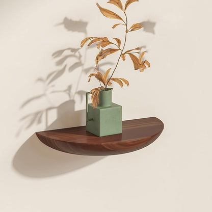 Semicircular wall shelf