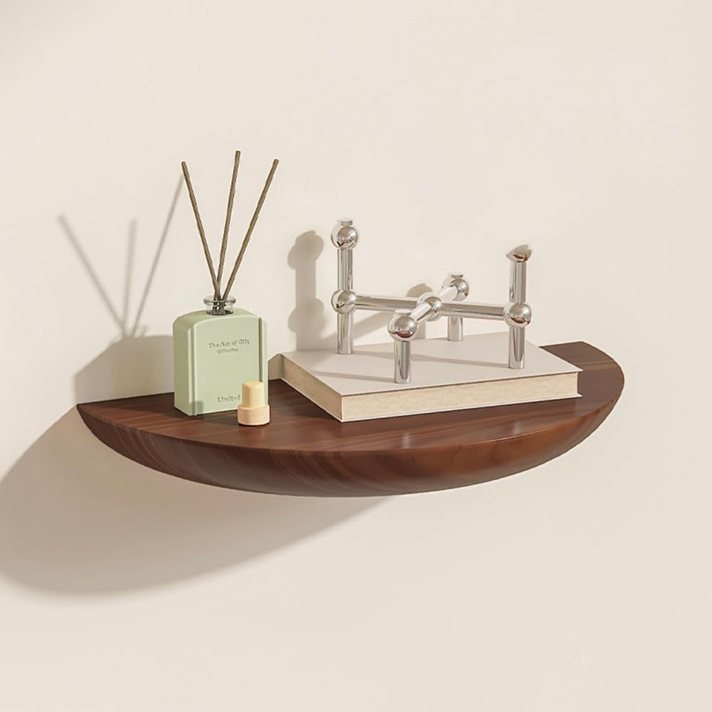 Semicircular wall shelf