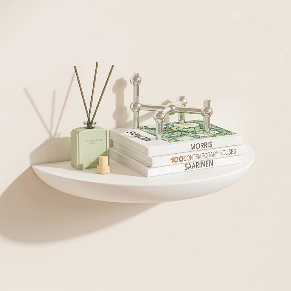 Semicircular wall shelf