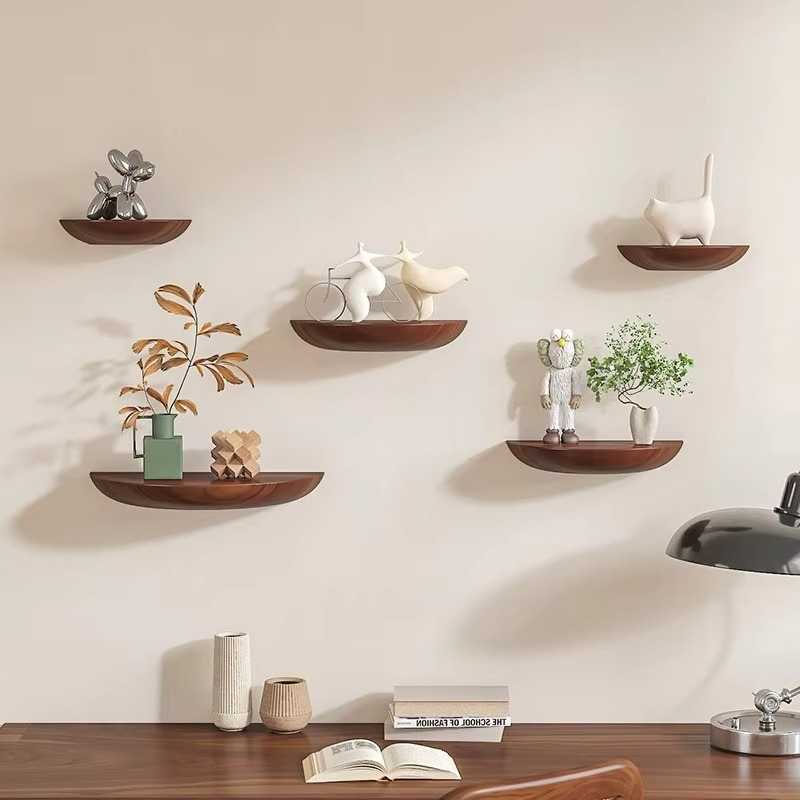 Semicircular wall shelf