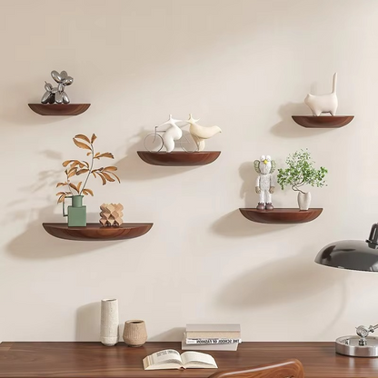Semicircular wall shelf