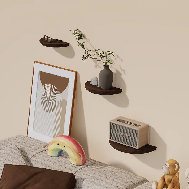 Semicircular wall shelf
