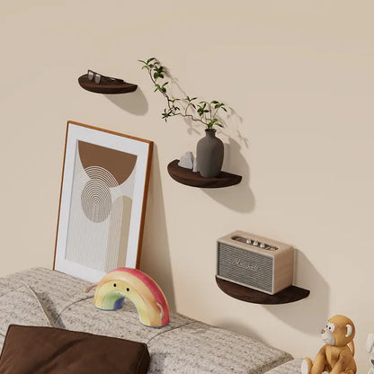 Semicircular wall shelf