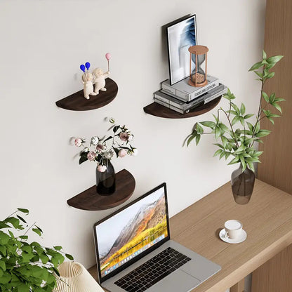 Semicircular wall shelf