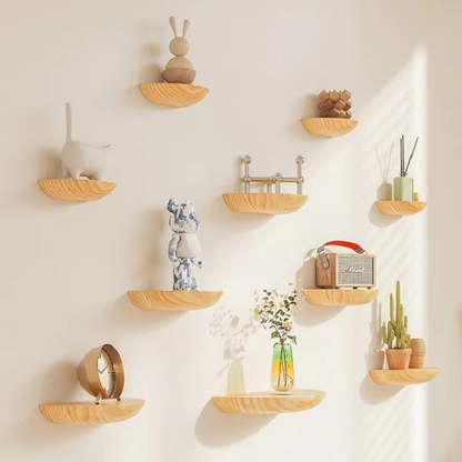 Semicircular wall shelf