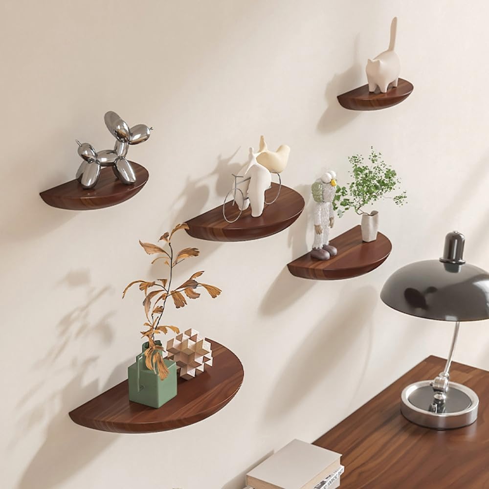 Semicircular wall shelf