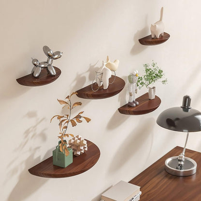 Semicircular wall shelf